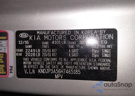 2017 Kia Soul + z USA, uszkodzony, nr VIN KNDJP3A56H7465185